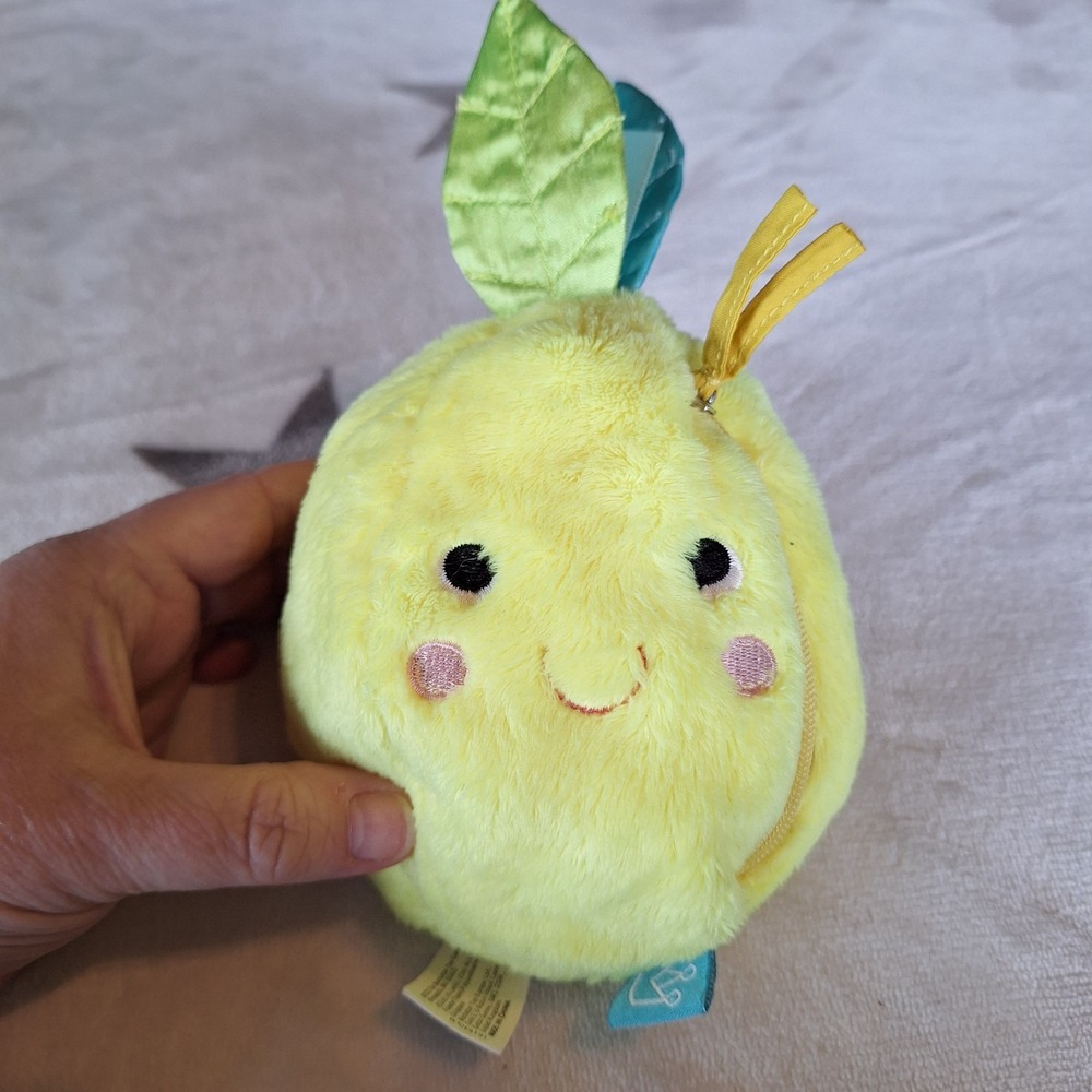 2020 Manhattan Toy Lemon Zipper with Slices Baby Rattle Crinkle Toy Plush
